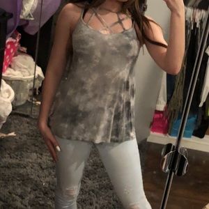Grey soft and sexy American eagle strapped tank Xs